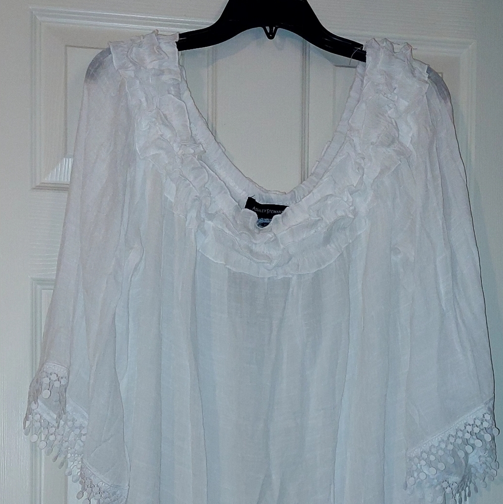 White Blouse by Ashley Stewart NEW sz 14/16 $15 GLENN HEIGHTS TX ppu or SHIPPING